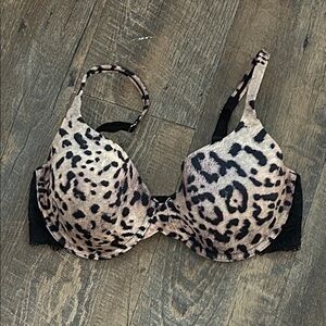 SOMA Animal Print 34D Embraceable Enchanting‎ Lace Demi Bra Lined Convertible